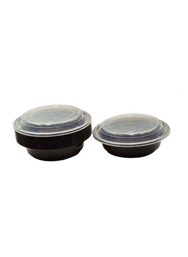 SNH Packing حاوية ميكروويف سوداء 16 أونصة دائرية مع غطاء عبوة من 12 قطعة - Image 1